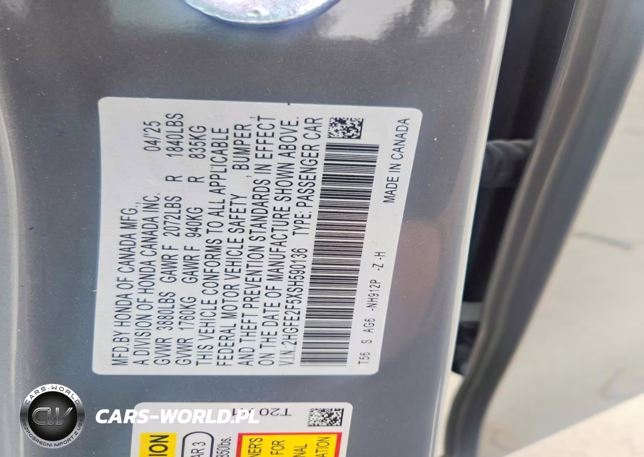 2025 Honda Civic Sport VIN:2HGFE2F5XSH590136 - 12