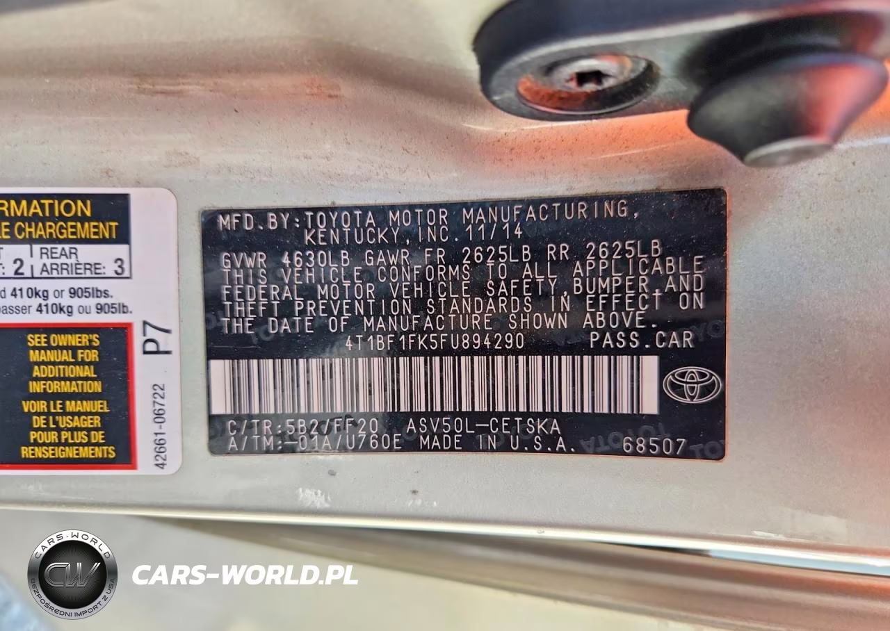 2015 Toyota Camry Se VIN:4T1BF1FK5FU894290 - 12