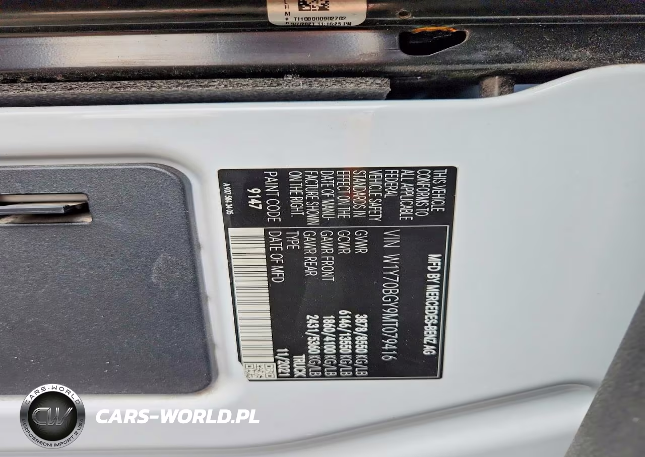 2021 Mercedes-Benz Sprinter 1500 Delivery Van VIN:W1Y70BGY9MT079416 - 13