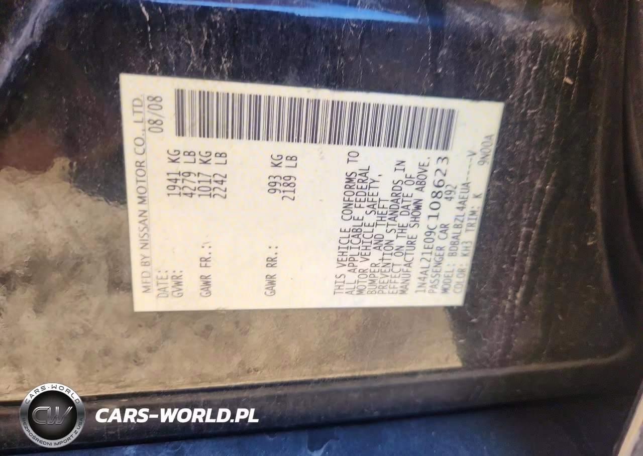 2009 Nissan Altima 2.5 VIN:1N4AL21E09C108623 - 12