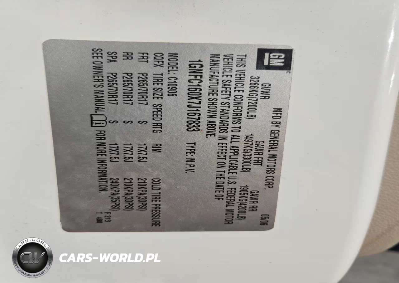 2007 Chevrolet Suburban C1500 VIN:1GNFC160X7J167833 - 13