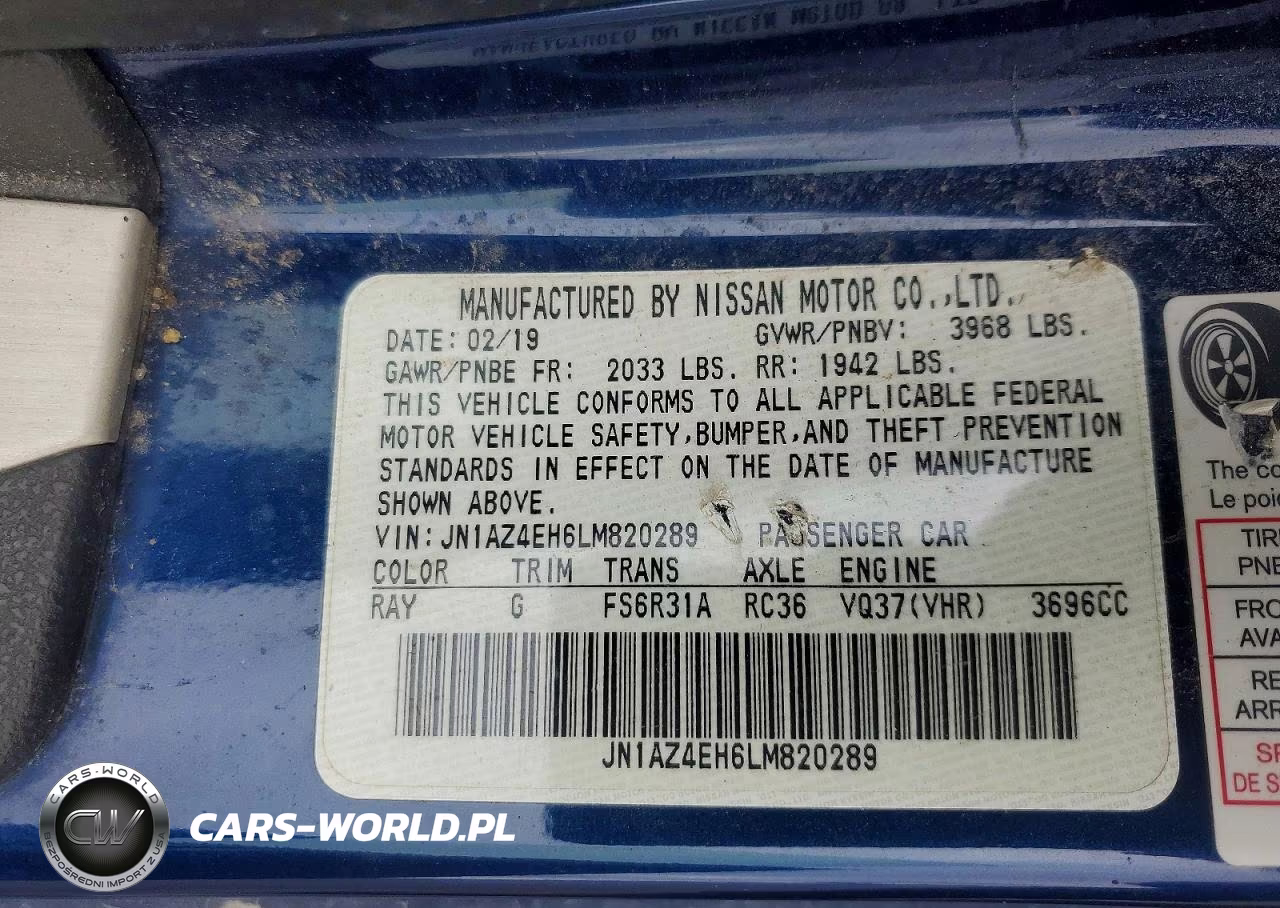 2020 Nissan 370Z Base VIN:JN1AZ4EH6LM820289 - 12