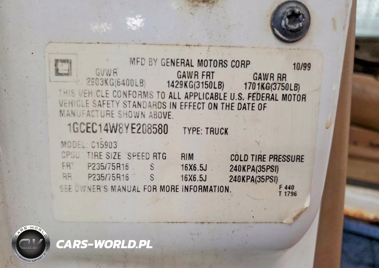 2000 Chevrolet Silverado C1500 VIN:1GCEC14W8YE208580 - 12