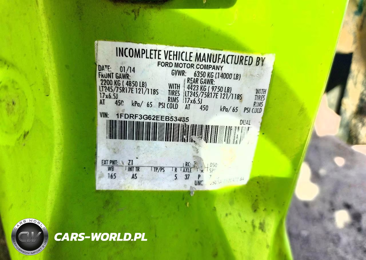 2014 Ford F350 Super Duty VIN:1FDRF3G62EEB53485 - 12