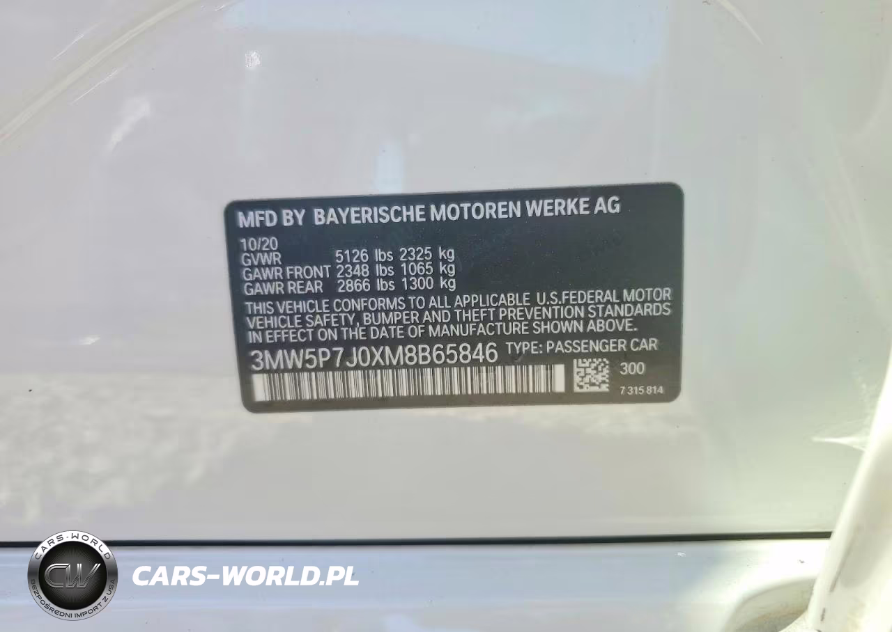 2021 BMW 330E VIN:3MW5P7J0XM8B65846 - 12