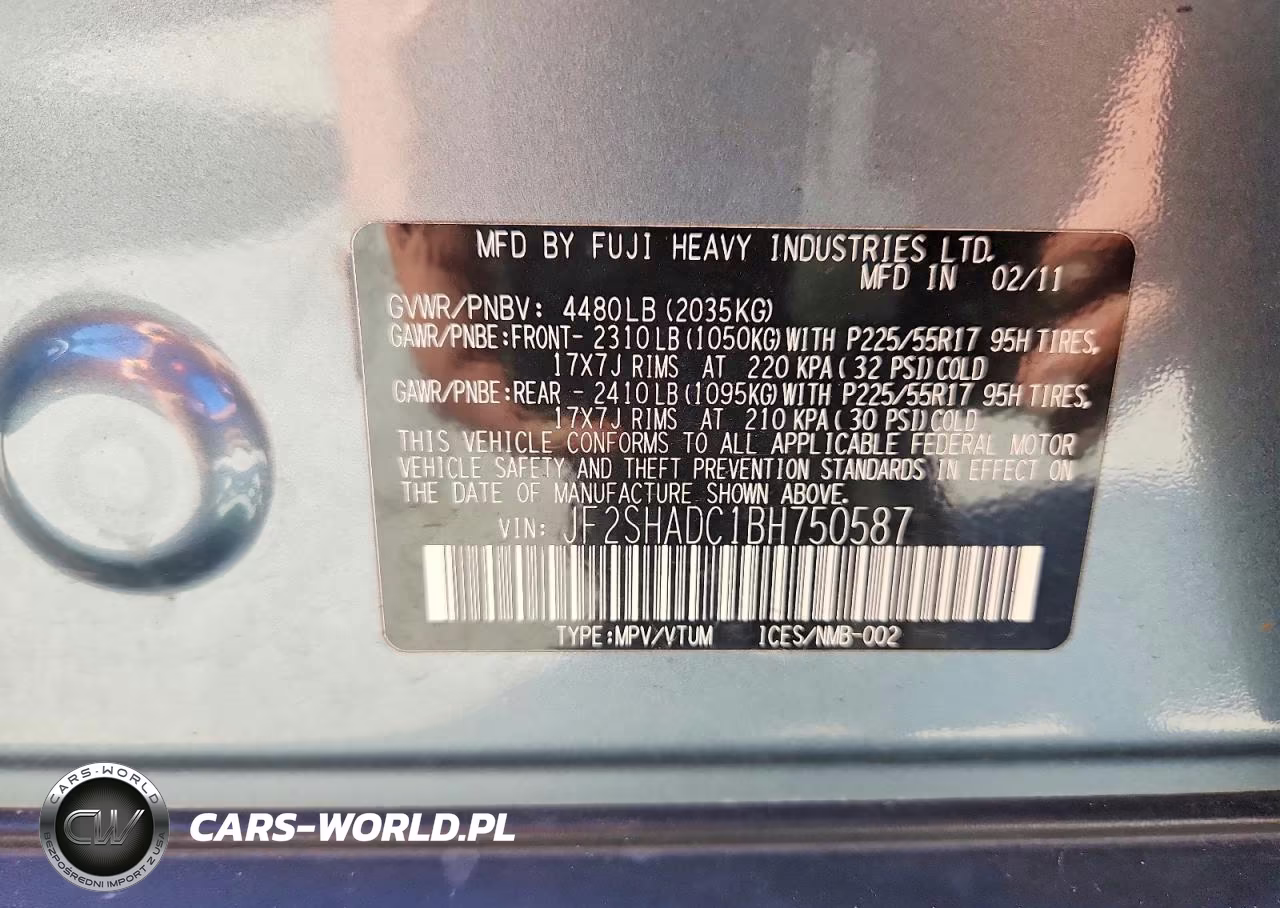 2011 Subaru Forester 2.5X Premium VIN:JF2SHADC1BH750587 - 13