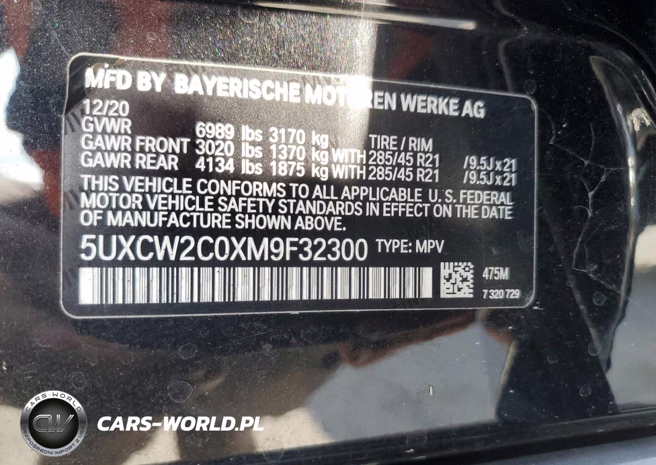 2021 BMW X7 xDrive40I VIN:5UXCW2C0XM9F32300 - 13
