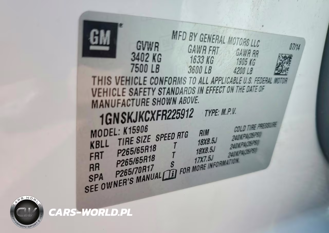 2015 Chevrolet Suburban K1500 Lt VIN:1GNSKJKCXFR225912 - 13