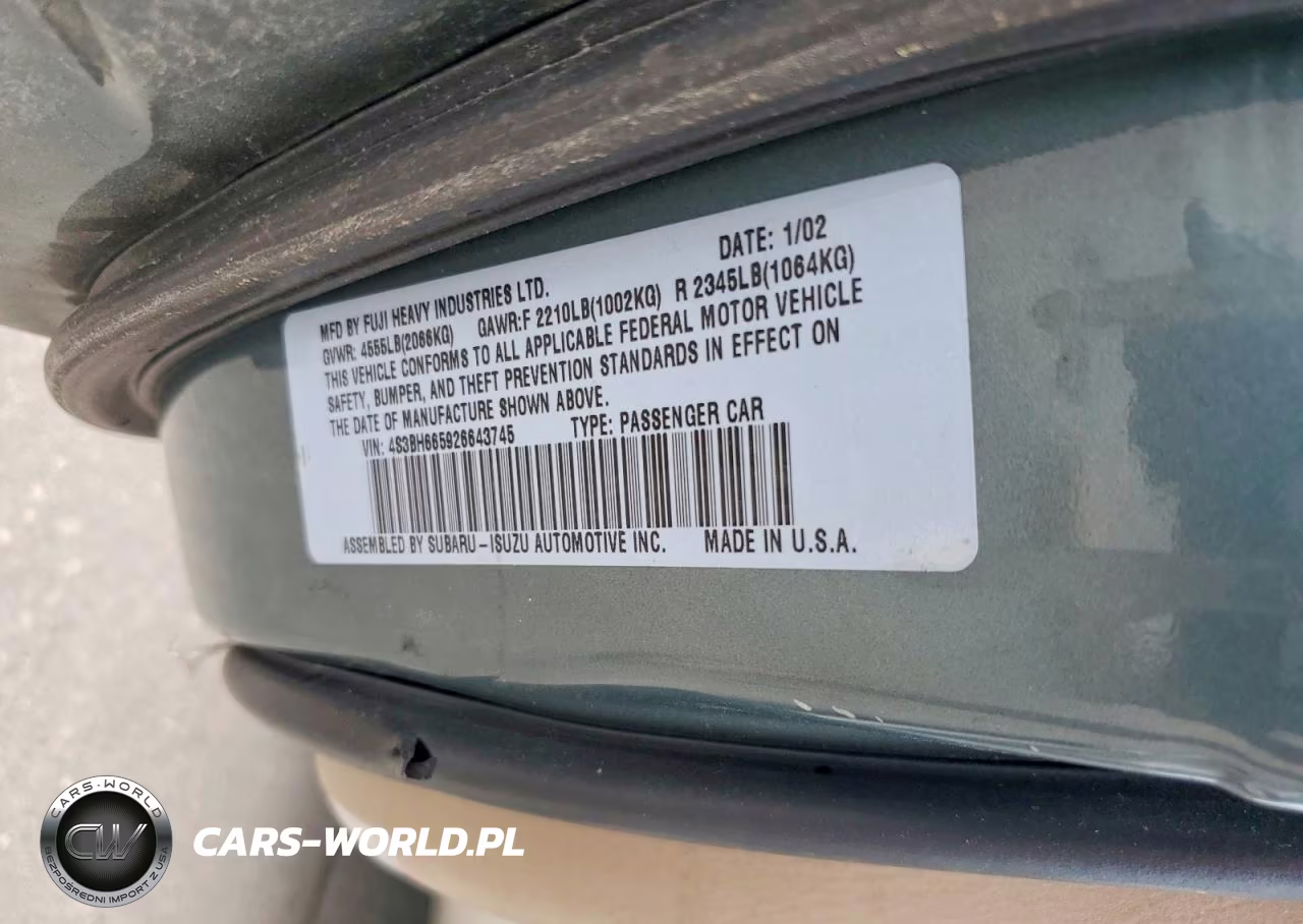 2002 Subaru Legacy Outback VIN:4S3BH665926643745 - 24