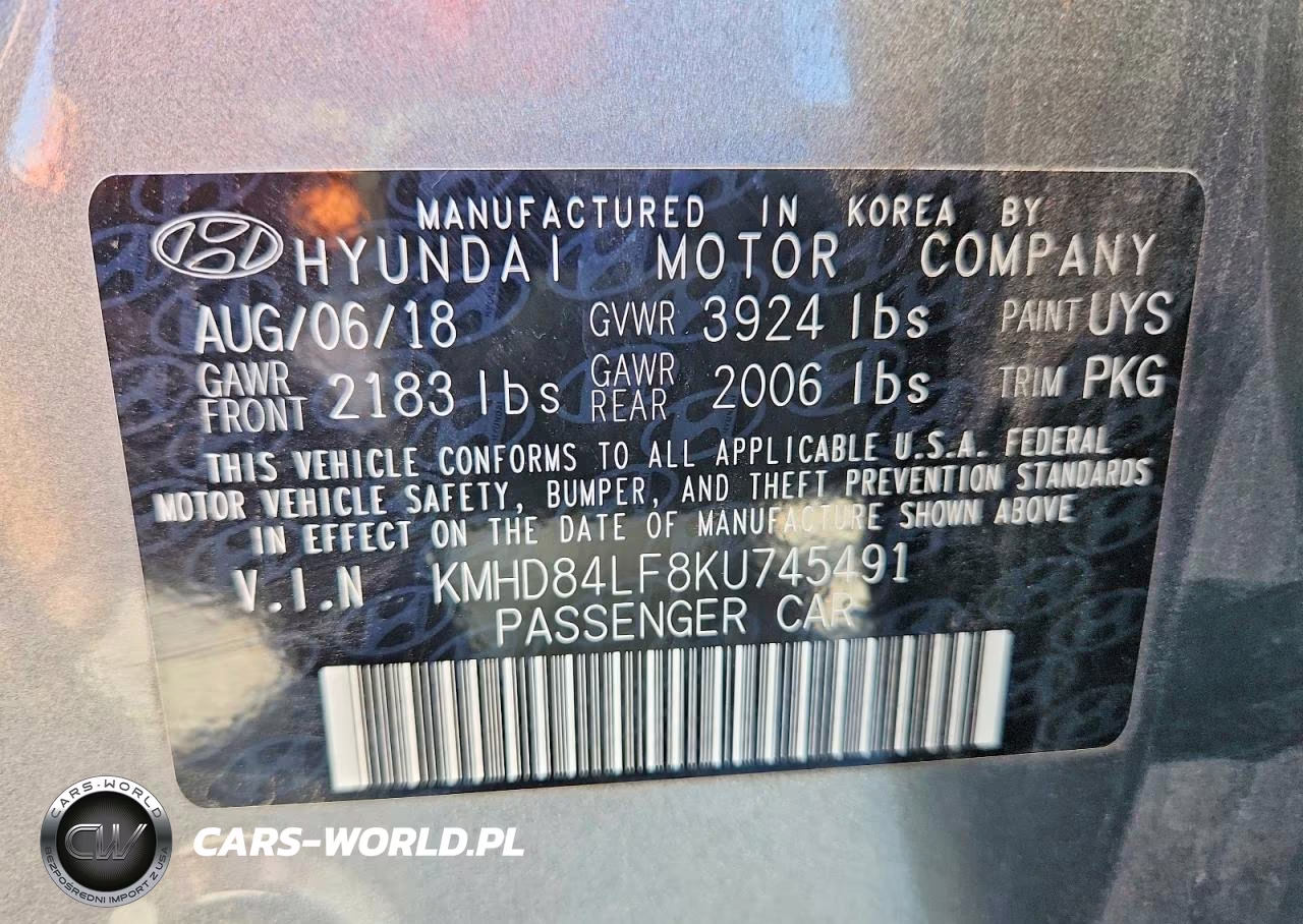 2019 Hyundai Elantra Sel VIN:KMHD84LF8KU745491 - 12