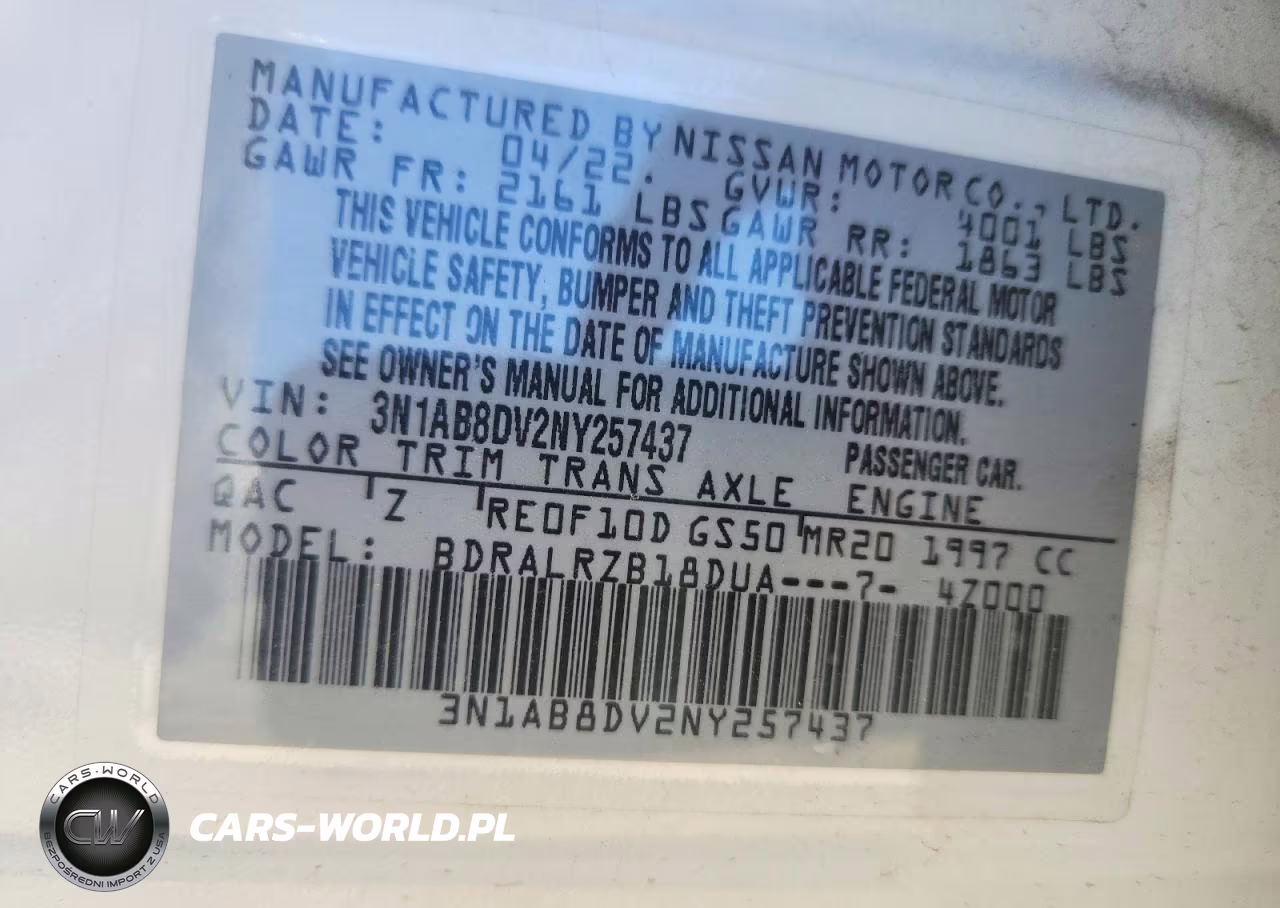 2022 Nissan Sentra Sr VIN:3N1AB8DV2NY257437 - 12