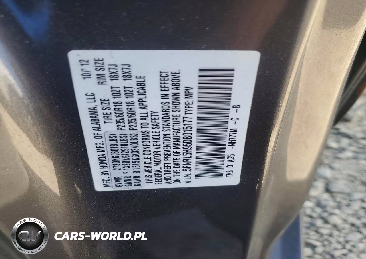 2013 Honda Odyssey Touring VIN:5FNRL5H95DB015177 - 13