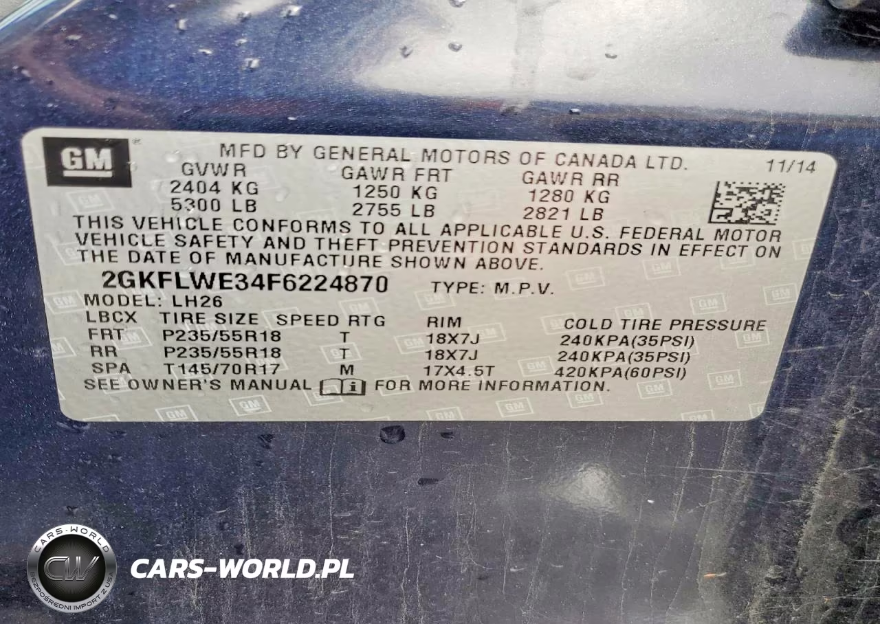 2015 GMC Terrain Sle VIN:2GKFLWE34F6224870 - 14