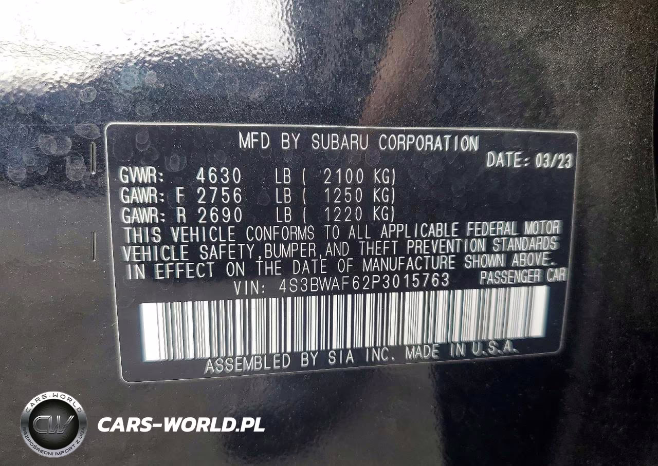 2023 Subaru Legacy Premium VIN:4S3BWAF62P3015763 - 13