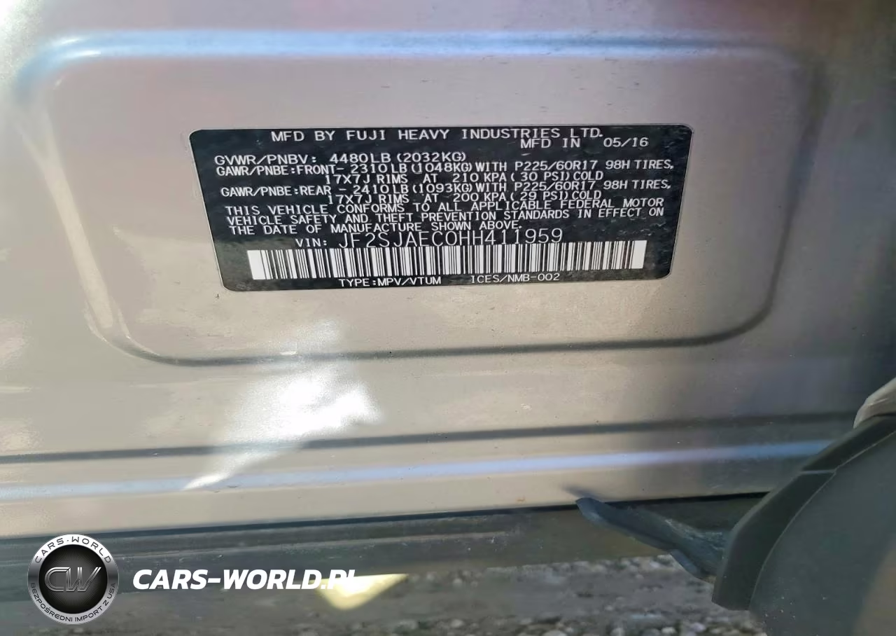 2017 Subaru Forester 2.5I Premium VIN:JF2SJAEC0HH411959 - 12