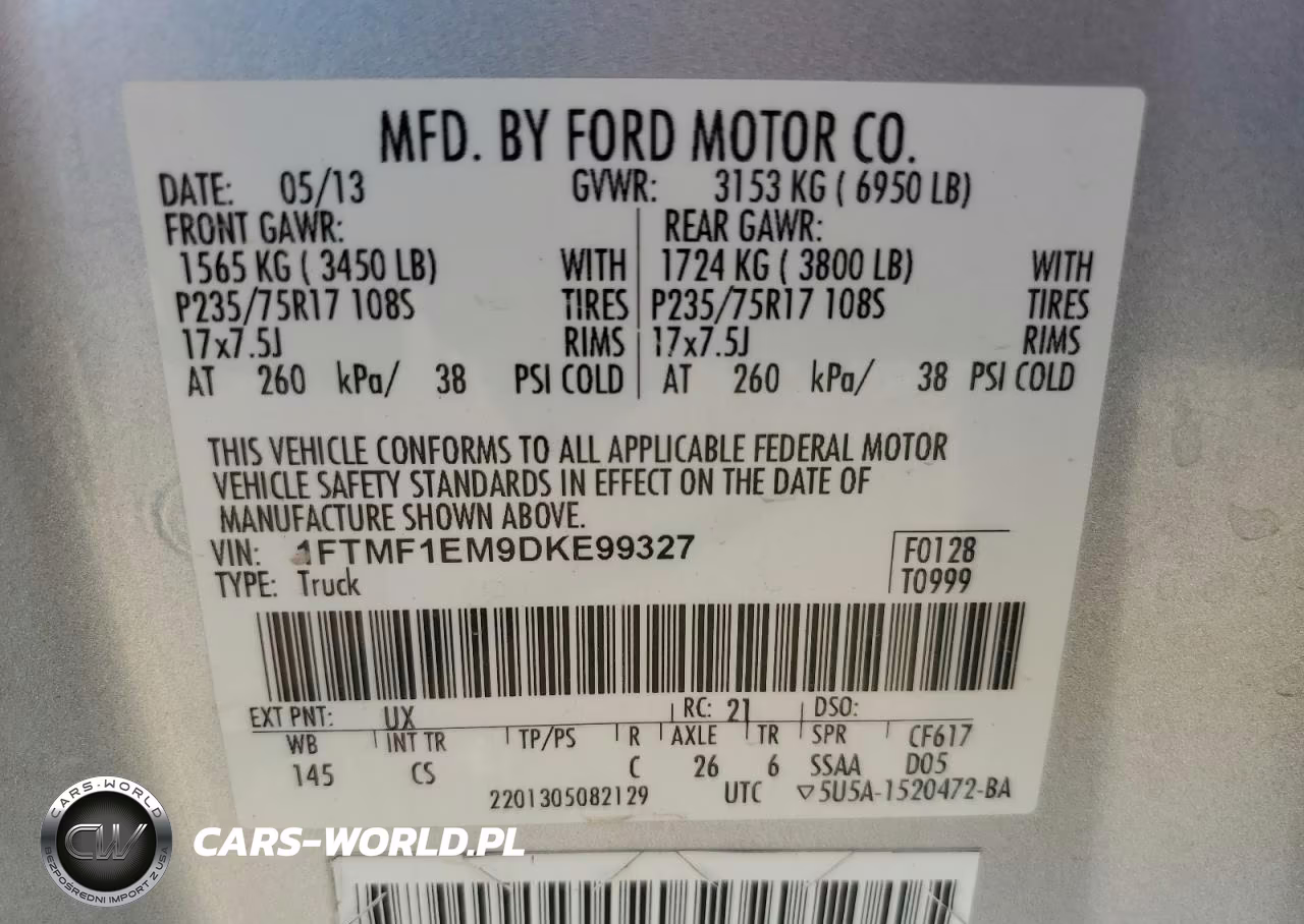2013 Ford F150 VIN:1FTMF1EM9DKE99327 - 12