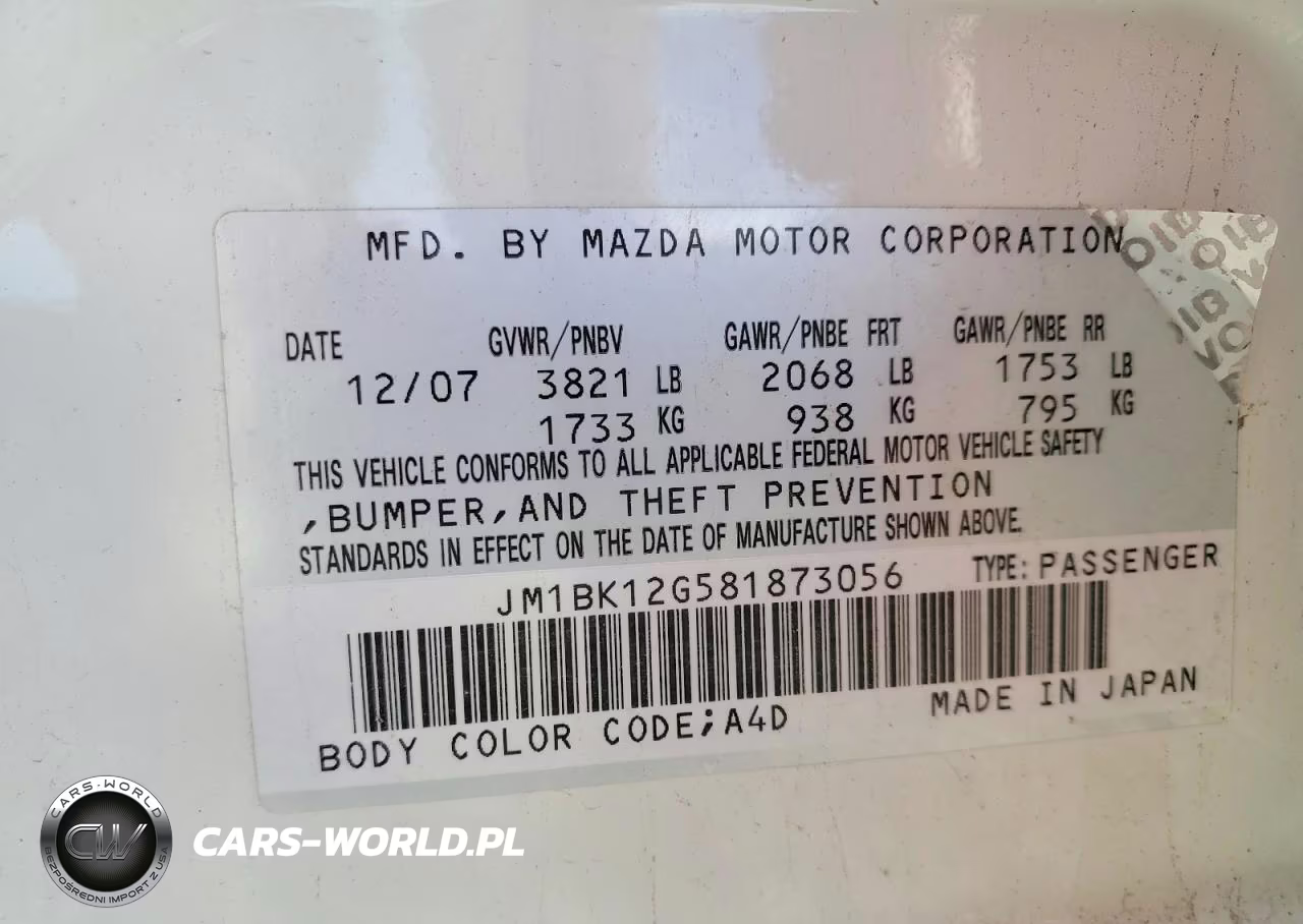 2008 Mazda 3 I VIN:JM1BK12G581873056 - 12