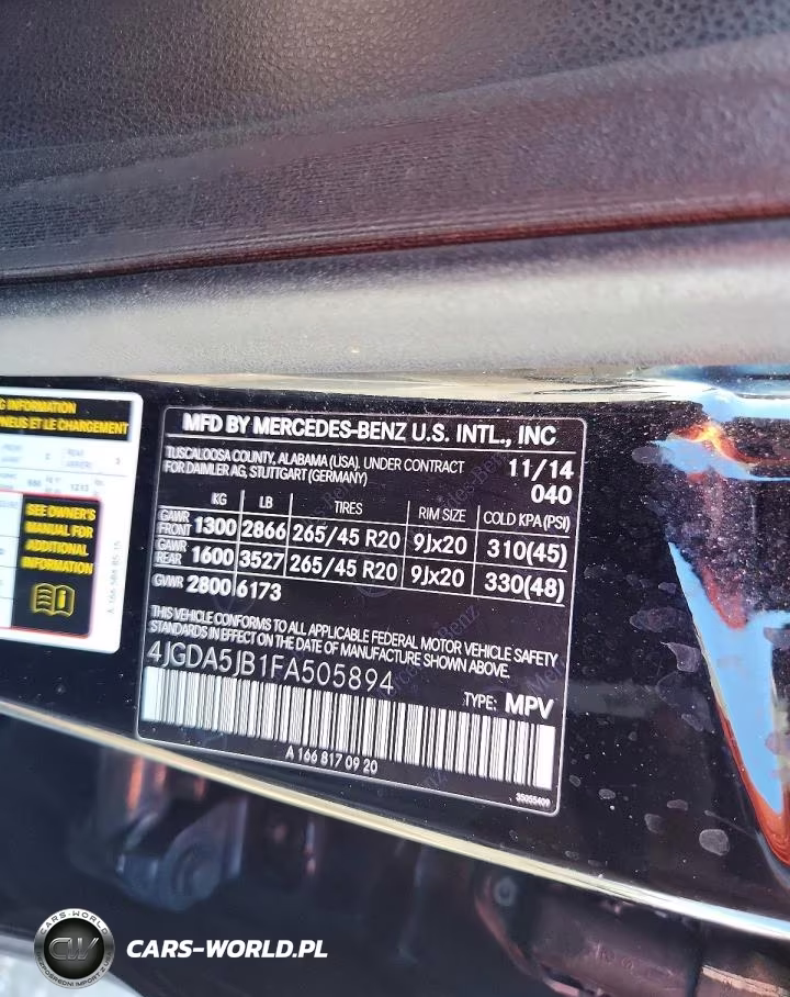 2015 Mercedes-Benz Ml 350 VIN:4JGDA5JB1FA505894 - 12