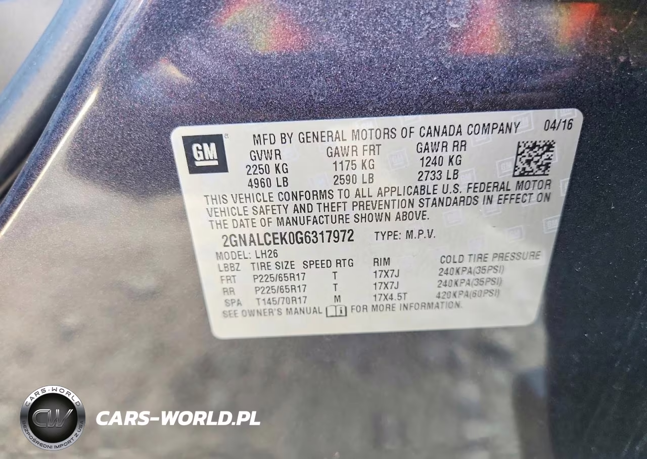 2016 Chevrolet Equinox Lt VIN:2GNALCEK0G6317972 - 13