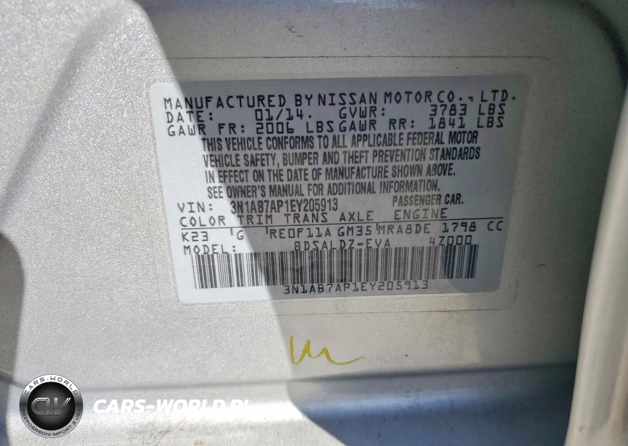 2014 Nissan Sentra Sv VIN:3N1AB7AP1EY205913 - 12