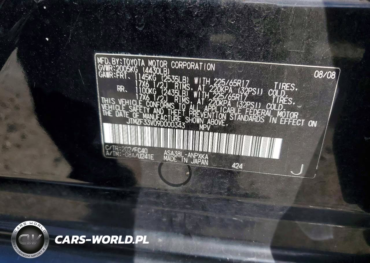 2009 Toyota Rav4 Base VIN:JTMZF33V09D000343 - 13