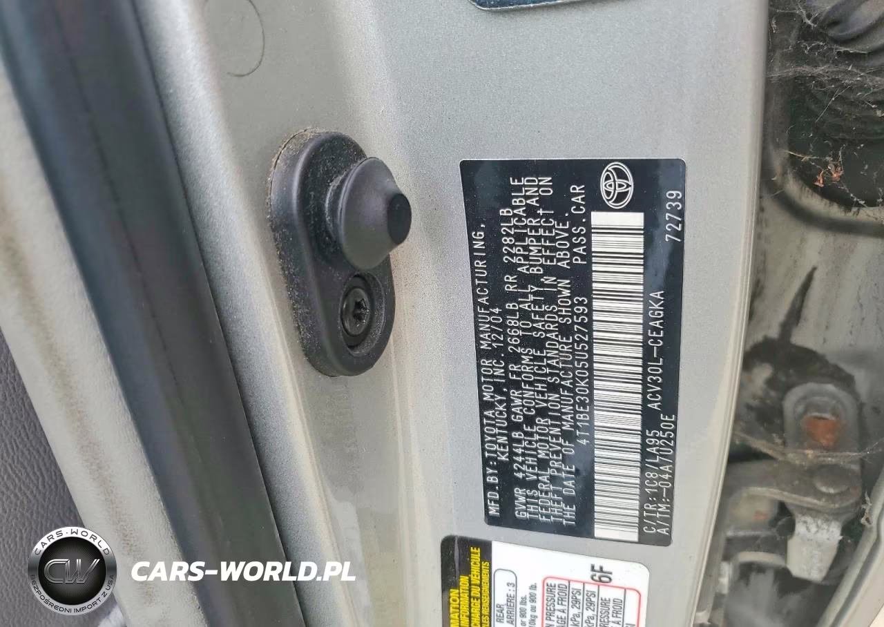 2005 Toyota Camry Xle VIN:4T1BE30K05U527593 - 12