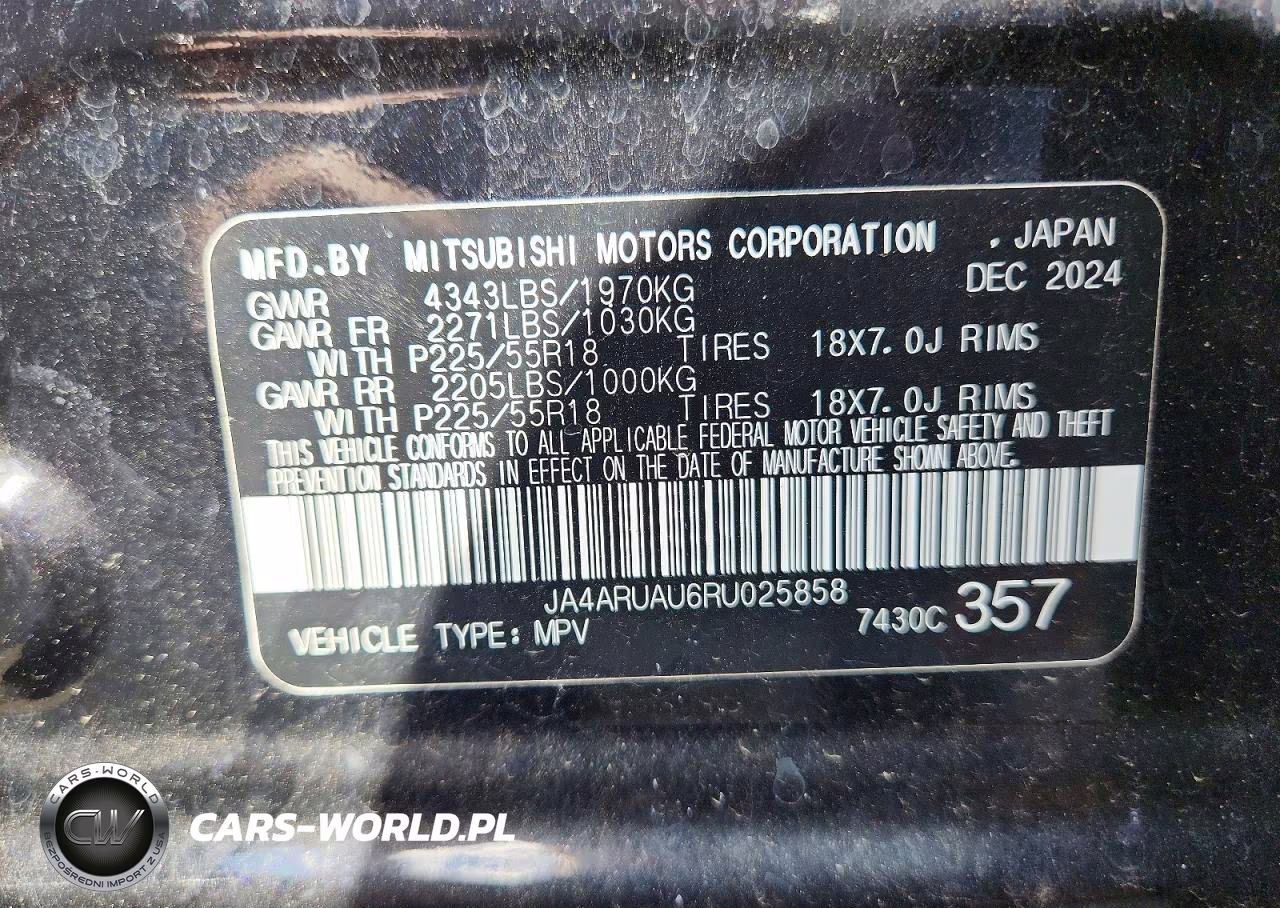 2024 Mitsubishi Outlander Sport S-Se VIN:JA4ARUAU6RU025858 - 13