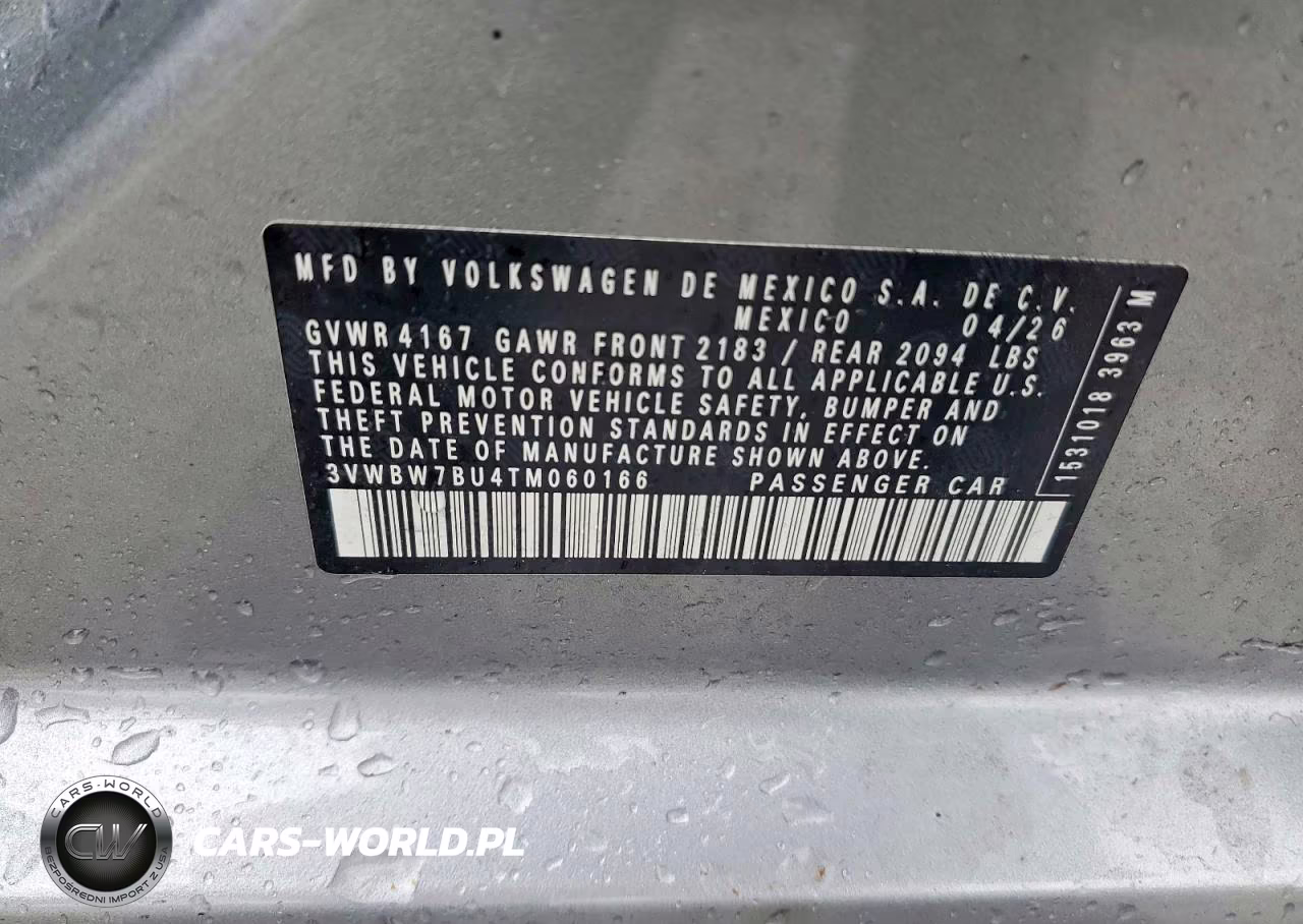 2026 Volkswagen Jetta Sport VIN:3VWBW7BU4TM060166 - 12