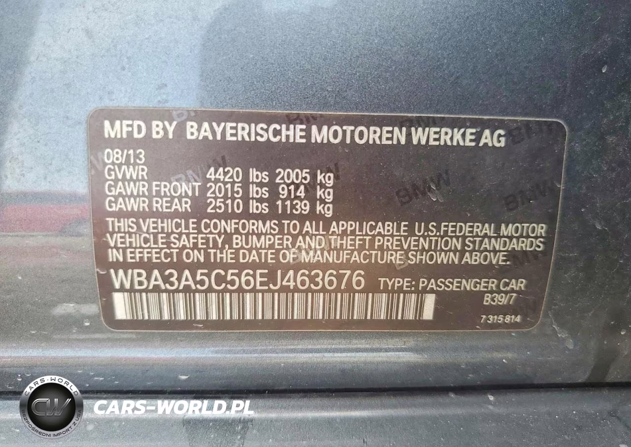 2014 BMW 328 I VIN:WBA3A5C56EJ463676 - 12