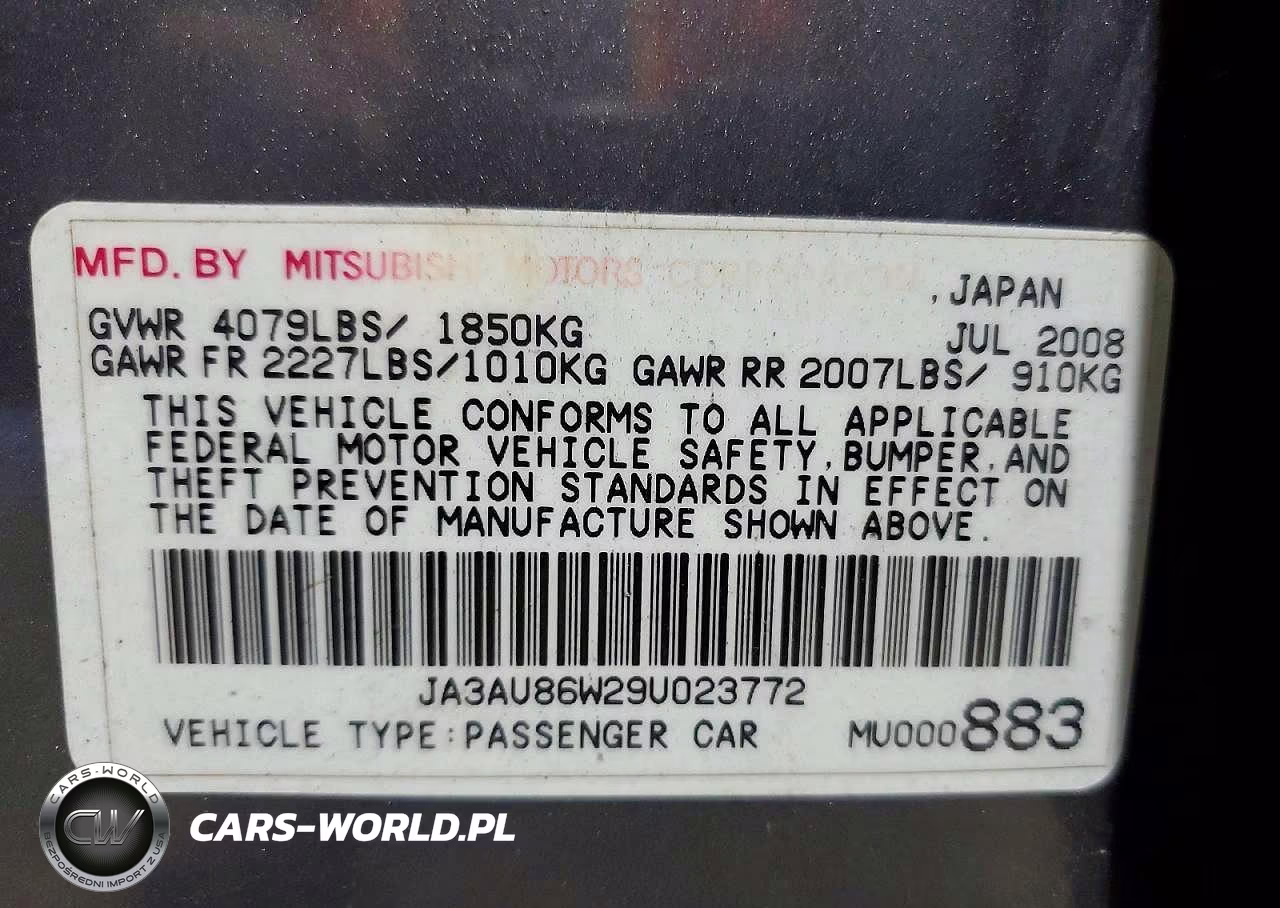 2009 Mitsubishi Lancer Gts VIN:JA3AU86W29U023772 - 12