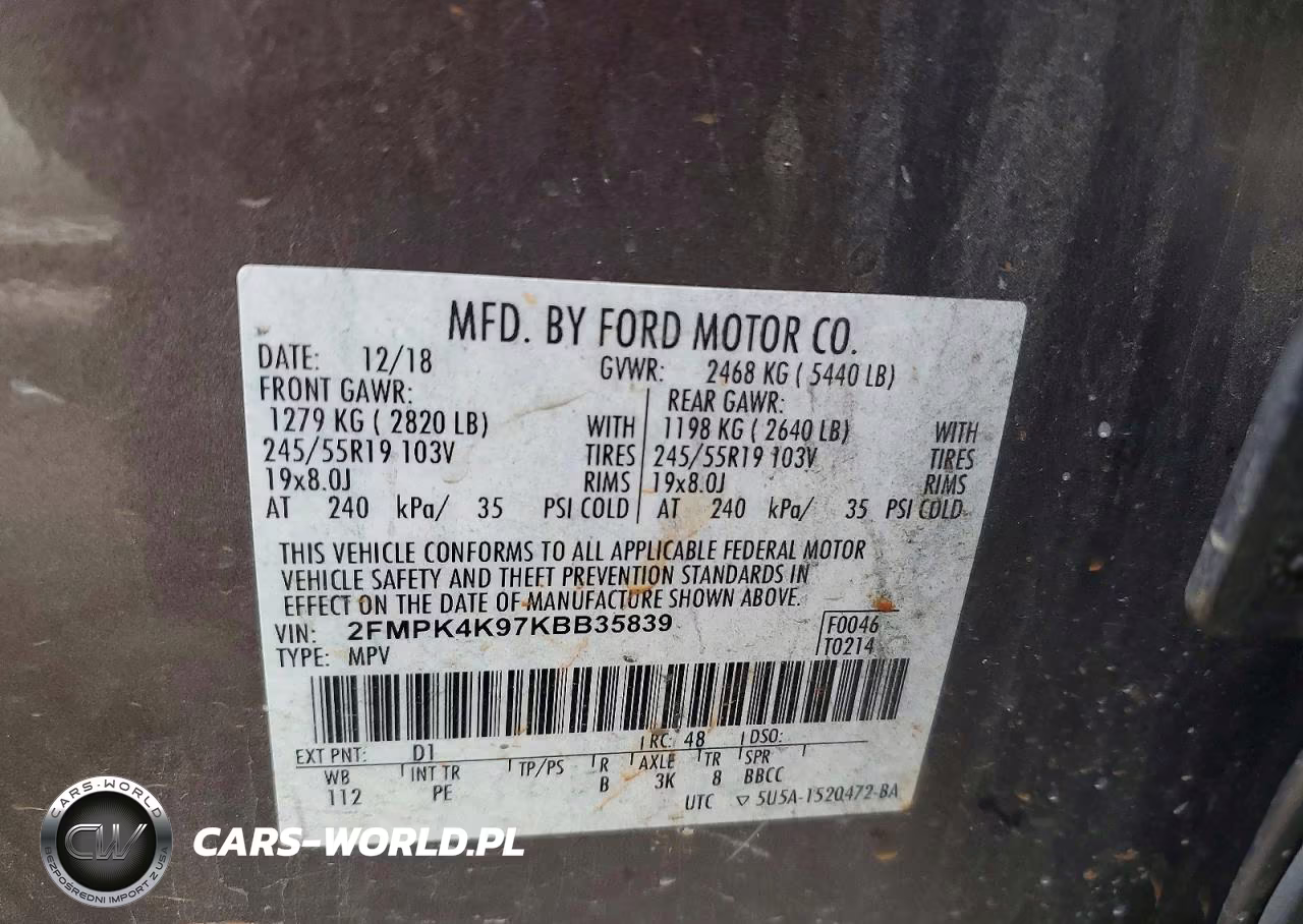 2019 Ford Edge Titanium VIN:2FMPK4K97KBB35839 - 12