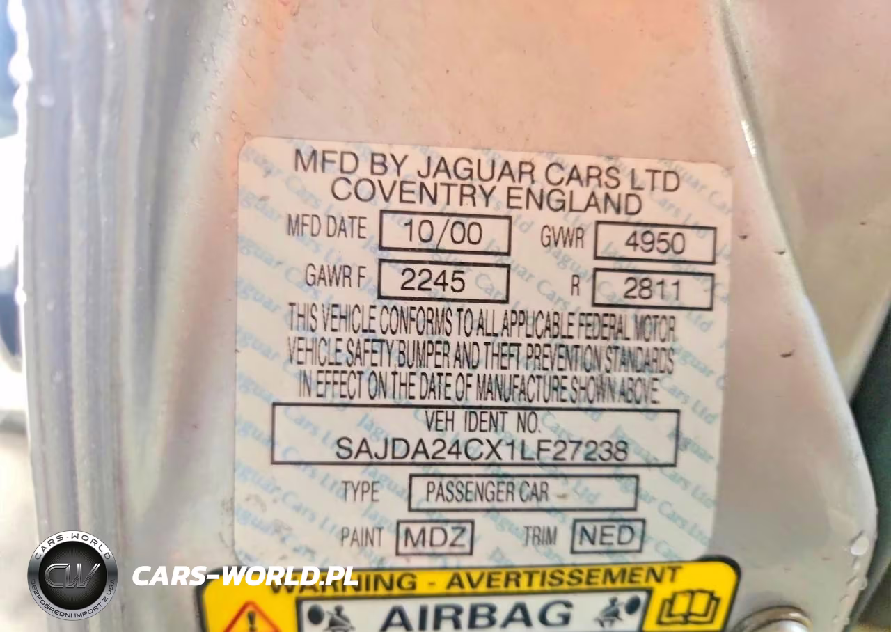 2001 Jaguar Vandenplas VIN:SAJDA24CX1LF27238 - 12