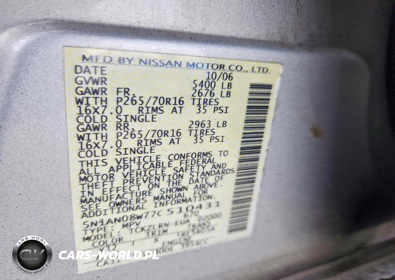 2007 Nissan Xterra X VIN:5N1AN08W77C510431 - 12