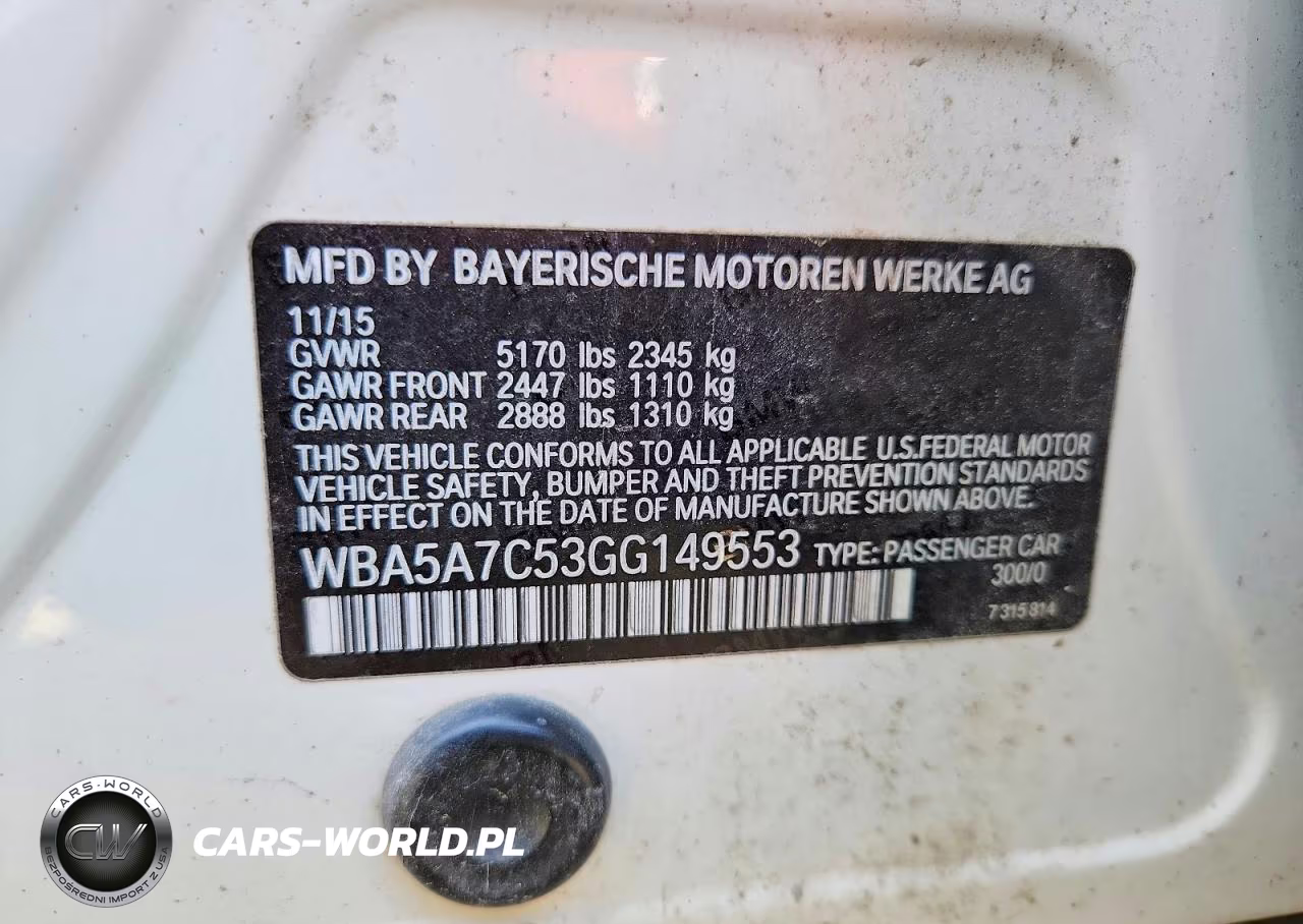2016 BMW 528 Xi VIN:WBA5A7C53GG149553 - 12