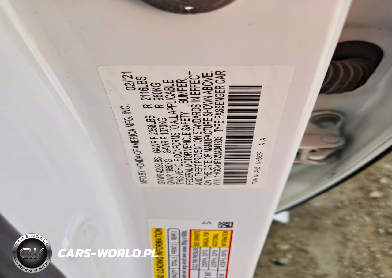 2021 Honda Accord Lx VIN:1HGCV1F12MA041803 - 12