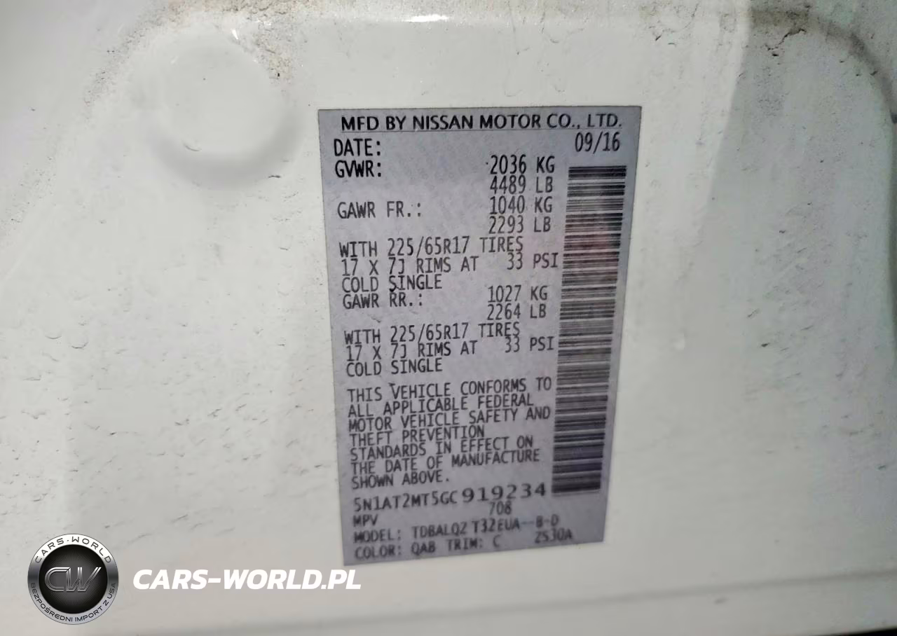 2016 Nissan Rogue Sv VIN:5N1AT2MT5GC919234 - 13