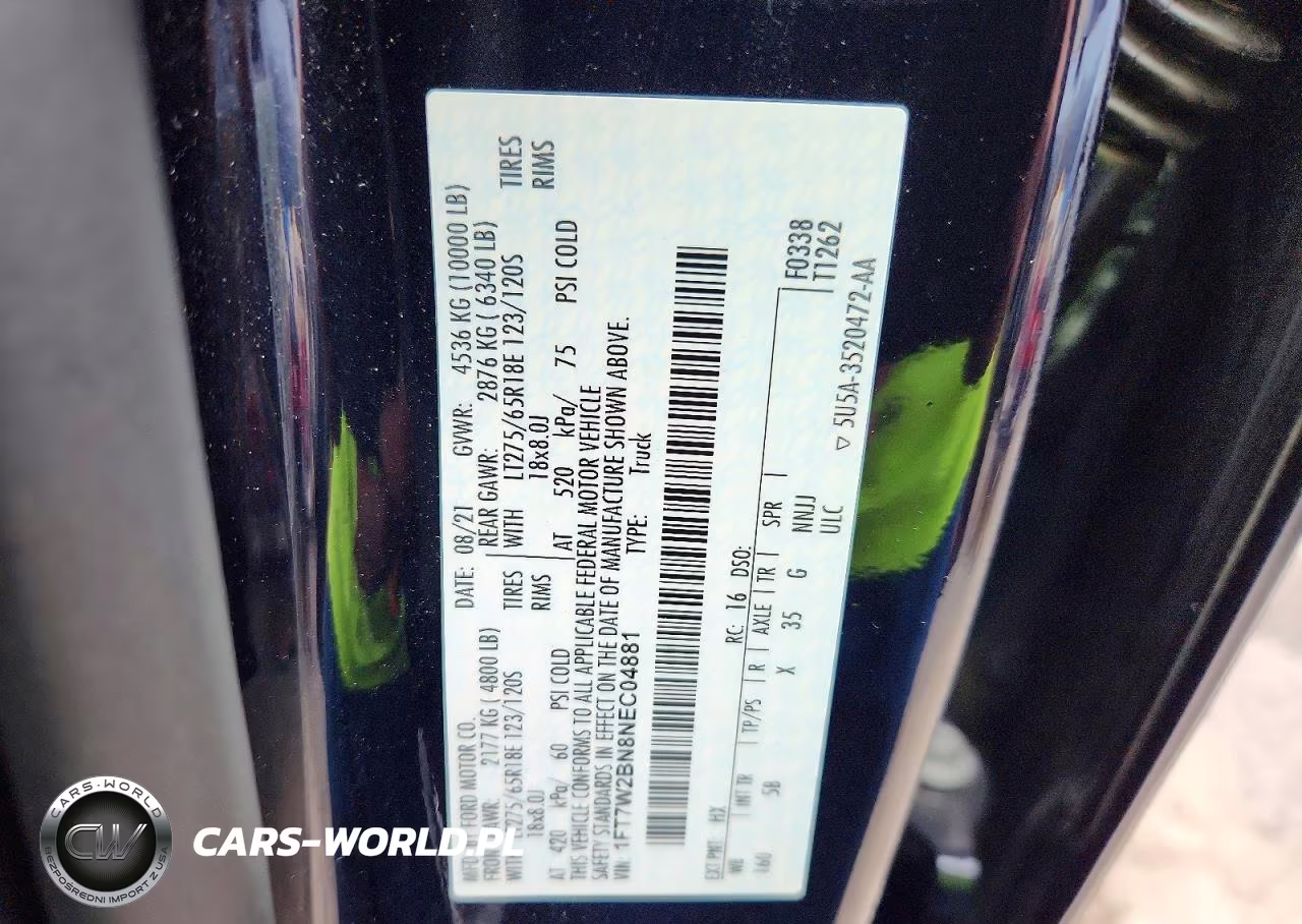 2022 Ford F250 Super Duty VIN:1FT7W2BN8NEC04881 - 12