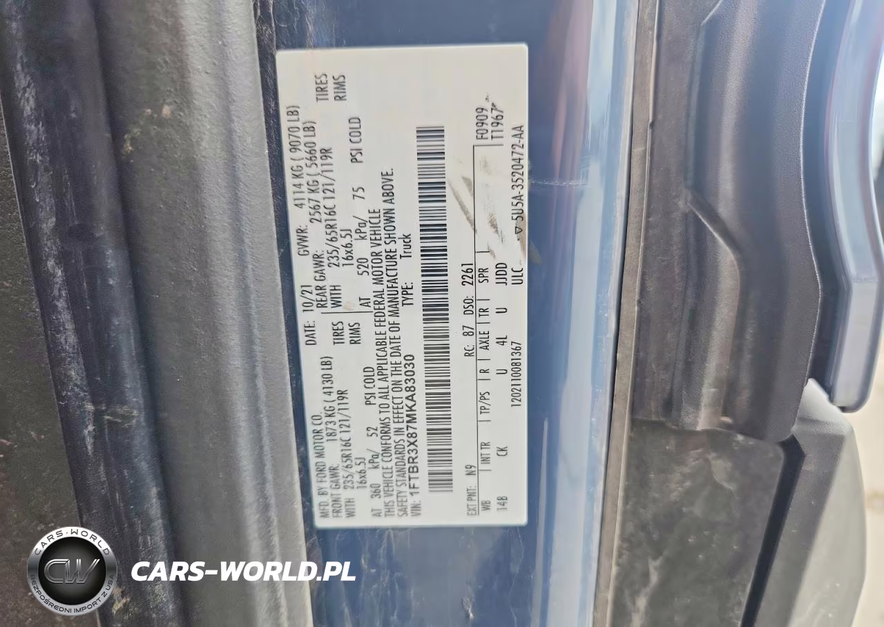 2021 Ford Transit T-250 VIN:1FTBR3X87MKA83030 - 13