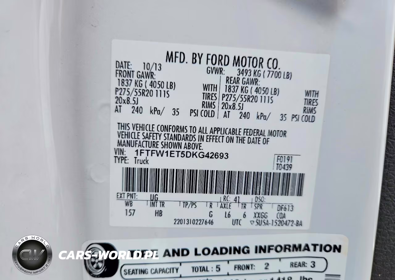2013 Ford F150 Supercrew VIN:1FTFW1ET5DKG42693 - 12