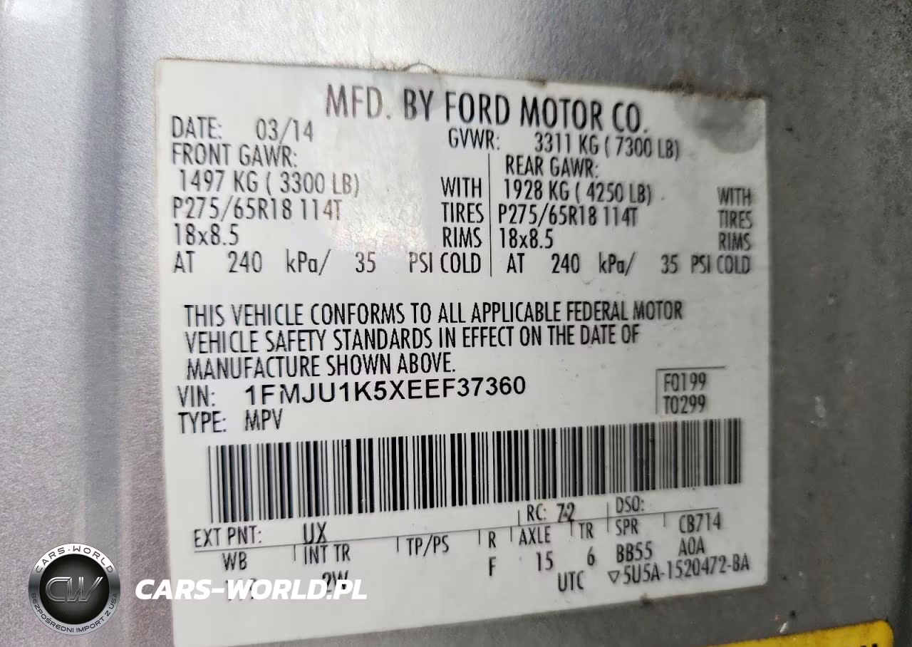 2014 Ford Expedition Limited VIN:1FMJU1K5XEEF37360 - 13
