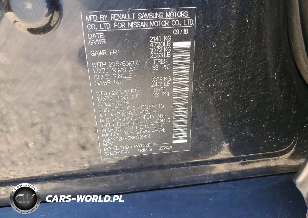 2019 Nissan Rogue S VIN:KNMAT2MV2KP501351 - 12