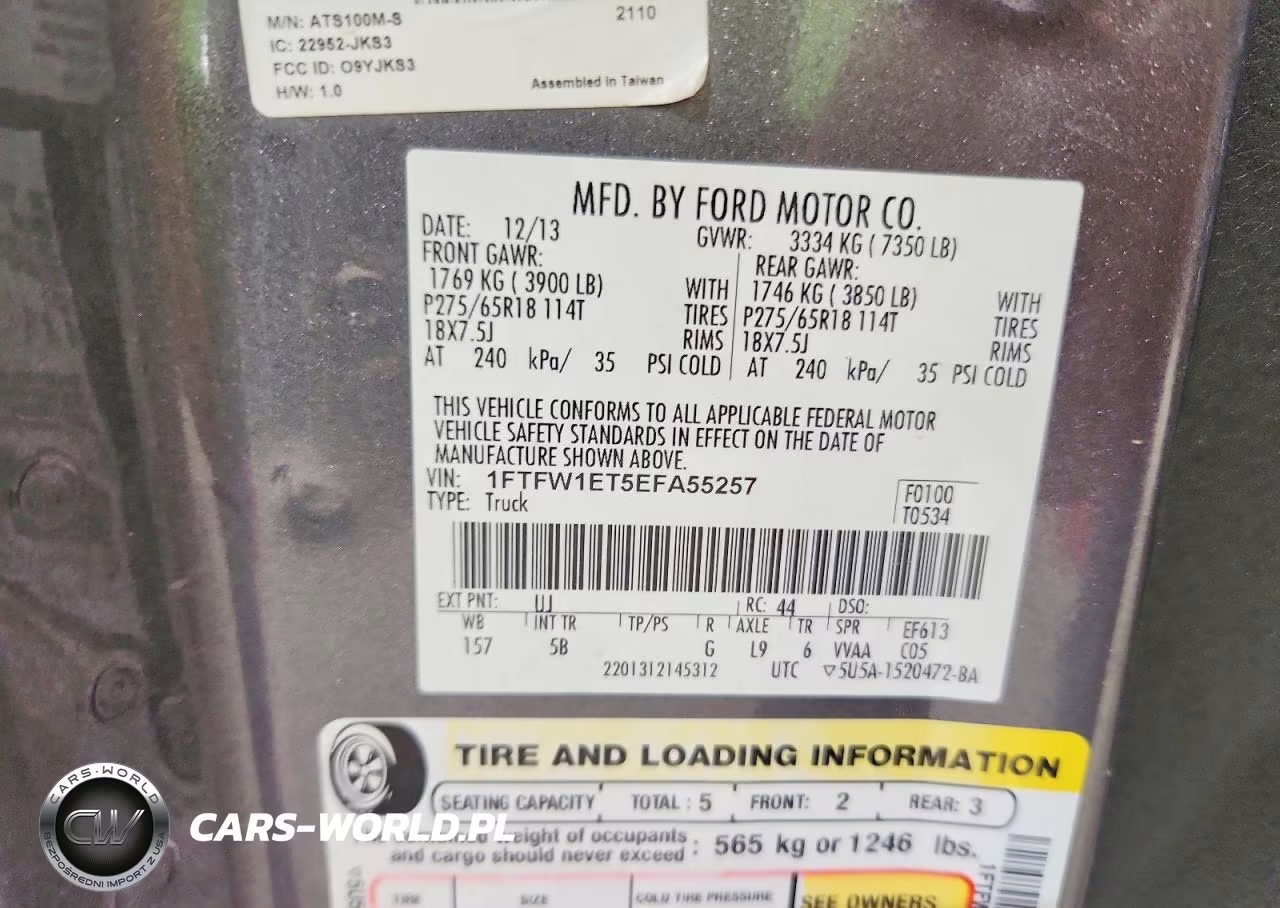 2014 Ford F150 Supercrew VIN:1FTFW1ET5EFA55257 - 12