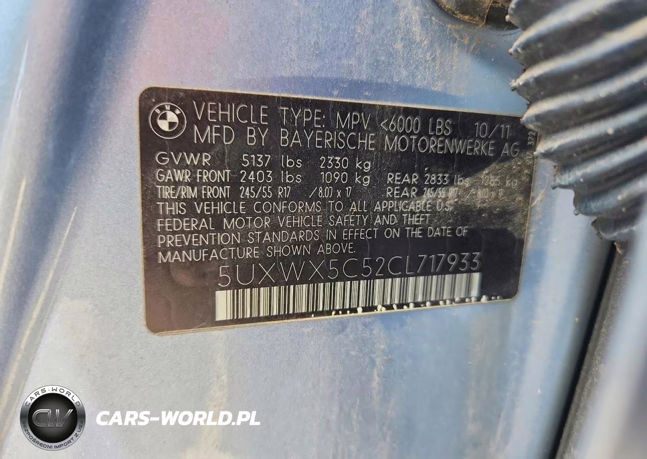 2012 BMW X3 xDrive28I VIN:5UXWX5C52CL717933 - 13