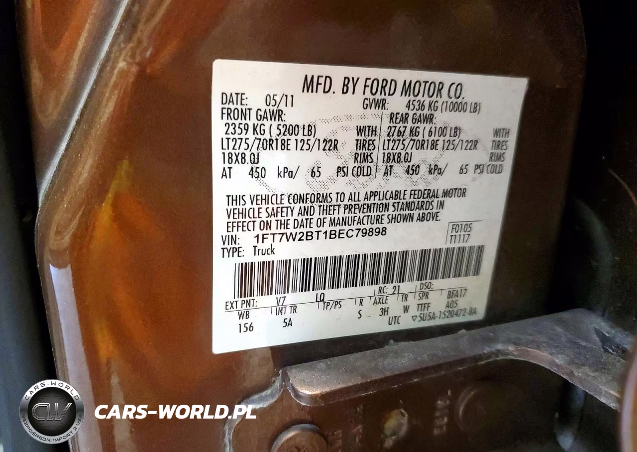 2011 Ford F250 Super Duty VIN:1FT7W2BT1BEC79898 - 12