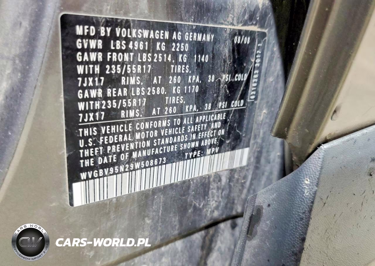 2009 Volkswagen Tiguan Se VIN:WVGBV95N29W508673 - 13