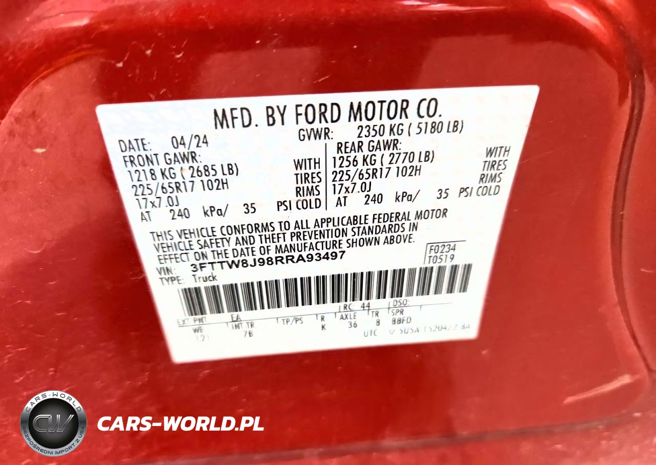 2024 Ford Maverick Xlt VIN:3FTTW8J98RRA93497 - 12