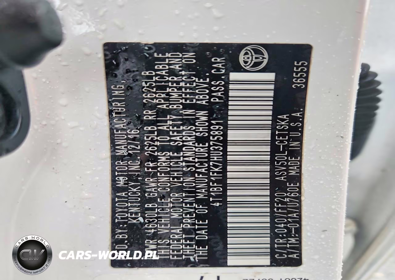 2017 Toyota Camry Se VIN:4T1BF1FK7HU375891 - 12