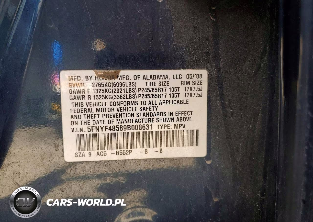 2009 Honda Pilot Exl VIN:5FNYF48589B008631 - 13