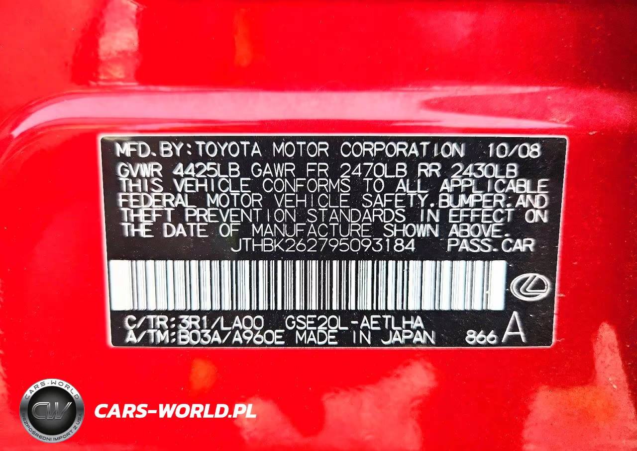 2009 Lexus Is 250 Base VIN:JTHBK262795093184 - 13