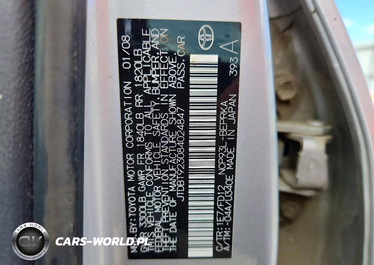 2008 Toyota Yaris Base VIN:JTDBT923084024847 - 13